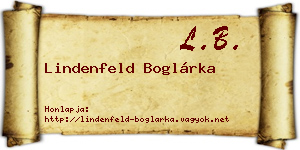 Lindenfeld Boglárka névjegykártya